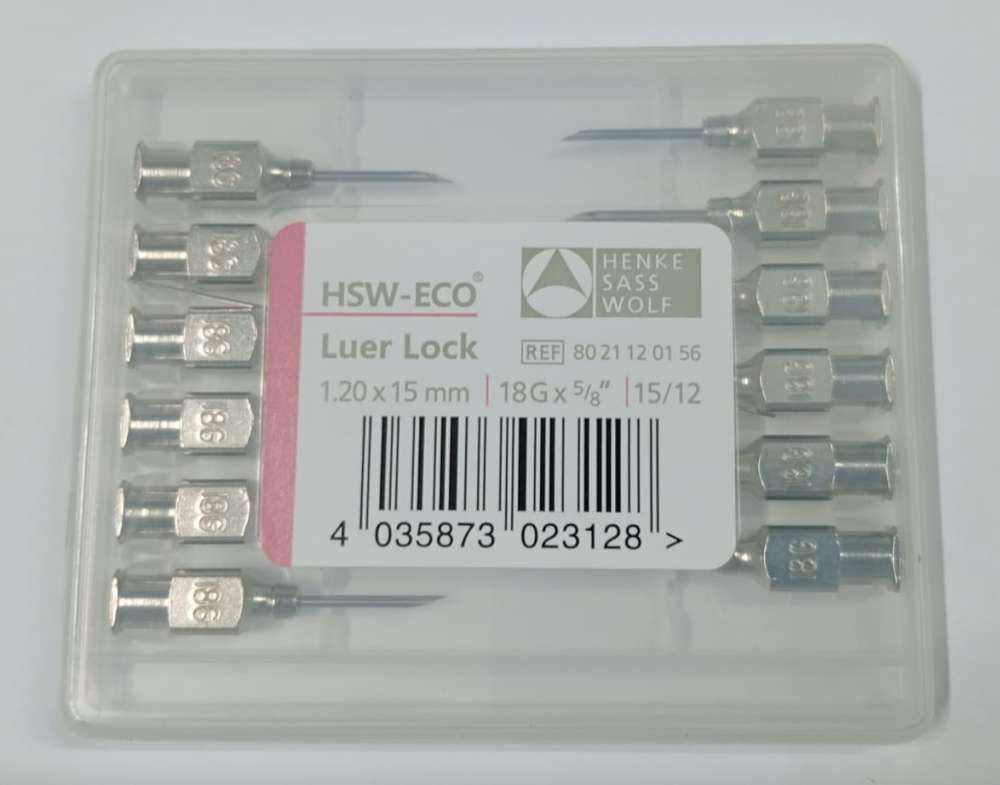 Иглы ECO Henke 1.2х15 Luer-Lock 12шт